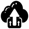 Cloud computing upload icon with arrow, online backup symbol Royalty Free Stock Photo