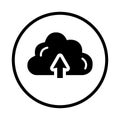 Cloud, computing, upload icon. Black vector graphics Royalty Free Stock Photo