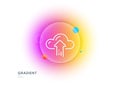 Cloud computing upload line icon. Internet data storage sign. Gradient blur button. Vector Royalty Free Stock Photo