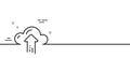 Cloud computing upload line icon. Internet data storage sign. Minimal line pattern banner. Vector Royalty Free Stock Photo