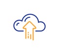 Cloud computing upload line icon. Internet data storage sign. Vector Royalty Free Stock Photo