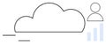 Cloud Computing and User Data Analytics Integration Concept with Minimalist Design Elements Royalty Free Stock Photo