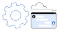 Cloud Computing with User Interface and Gear Symbol for Process Automation and Collaboration Royalty Free Stock Photo