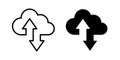 cloud computing vector icon. isolated transparent. data transfer technology.