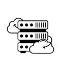 Cloud computing Vector Icon which can easily modify or edit Royalty Free Stock Photo