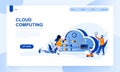 Cloud computing vector landing page template