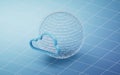 Cloud computing and virtual data sphere, 3d rendering Royalty Free Stock Photo