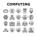 cloud computing virtualization icons set vector Royalty Free Stock Photo