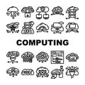 cloud computing virtualization icons set vector Royalty Free Stock Photo