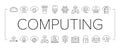 cloud computing virtualization icons set vector Royalty Free Stock Photo