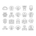 cloud computing virtualization icons set vector Royalty Free Stock Photo