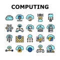 cloud computing virtualization icons set vector Royalty Free Stock Photo