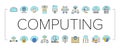 cloud computing virtualization icons set vector Royalty Free Stock Photo