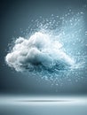 Cloud Computing Visual Representation in Motion Featuring Dynamic Particles and Abstract Clouds Royalty Free Stock Photo