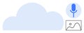Cloud Storage Symbol with Microphone and Image Icon Voice Recognition and Digital Media Royalty Free Stock Photo