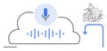 Cloud Computing Voice Recognition and Audio Processing Concept with Nature Elements Royalty Free Stock Photo