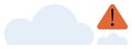 Cloud computing with warning alert for potential risks and data protection concerns Royalty Free Stock Photo