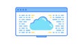 Cloud Computing Web Browser, Online Data Access and Services, vector design Generative AI Royalty Free Stock Photo