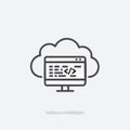 Cloud Computing and Web Development Line Icon (2 Royalty Free Stock Photo