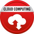 Cloud computing icon web button Royalty Free Stock Photo