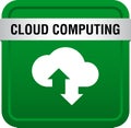 Cloud computing icon web button Royalty Free Stock Photo