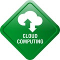 Cloud computing icon web button Royalty Free Stock Photo
