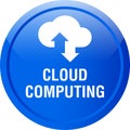 Cloud computing icon web button Royalty Free Stock Photo