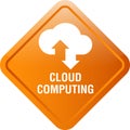 Cloud computing icon web button Royalty Free Stock Photo