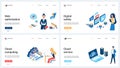 Cloud computing, web optimization, digital security for online service and tiny people