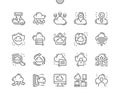 Cloud Computing Well-crafted Pixel Perfect Vector Thin Line Icons Royalty Free Stock Photo