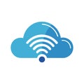 Cloud Computing Wi-Fi Icon: Data Storage, Network Connectivity, and Wireless Technology Royalty Free Stock Photo