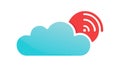 Cloud Computing Wireless Data Streaming Icon, vector design Generative AI Royalty Free Stock Photo