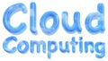 Cloud computing word with sky texture Royalty Free Stock Photo