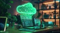 The cloud computing workspace.AI generated image Royalty Free Stock Photo