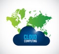 cloud computing world map illustration Royalty Free Stock Photo