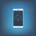 Cloud computing in your smartphone. Mobile phone Royalty Free Stock Photo