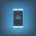 Cloud computing in your smartphone. Mobile phone Royalty Free Stock Photo