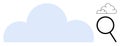 Cloud Concept with Magnifying Glass Highlighting Analysis or Search Royalty Free Stock Photo