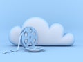 Cloud concept video streaming 3D Royalty Free Stock Photo