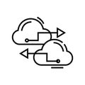 Cloud configurations line icon, concept sign, outline vector illustration, linear symbol. Royalty Free Stock Photo