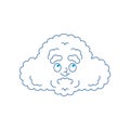 Cloud confused oops. perplexed emotions. Vector illustration