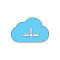 Cloud and connect colored icon vector design illustration