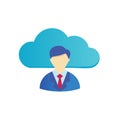 Cloud connected executive icon illustration for cloud based services Royalty Free Stock Photo