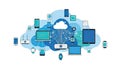 Cloud?Connected Multi?Device Ecosystem with Cloud Computing Concept Royalty Free Stock Photo