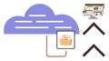 Cloud Data Storage with File Sharing and Remote Collaboration Concept Royalty Free Stock Photo