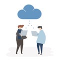 Cloud connection avatar sharing illustration