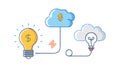 Cloud Connection Idea Icon, Remote Brainstorming, vector design Generative AI Royalty Free Stock Photo