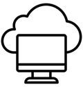 Cloud Connection Isolated Vector Icon that can easily modify or edit. Royalty Free Stock Photo