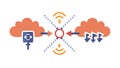 Cloud Connection Tech Vector Icon, vector design Generative AI Royalty Free Stock Photo