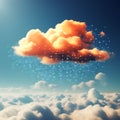 Cloud Connection Unleashed: Digital Illustration Created with Generative AI for Cloud Computing Concept